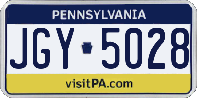 PA license plate JGY5028