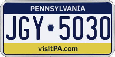 PA license plate JGY5030