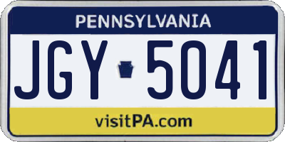 PA license plate JGY5041