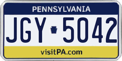 PA license plate JGY5042