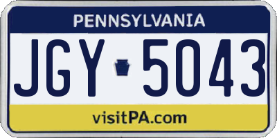 PA license plate JGY5043