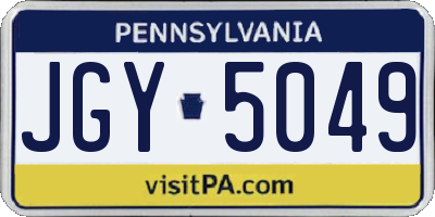 PA license plate JGY5049