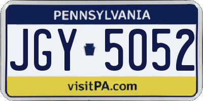 PA license plate JGY5052