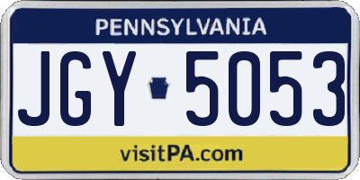 PA license plate JGY5053