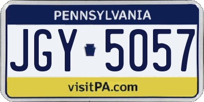 PA license plate JGY5057
