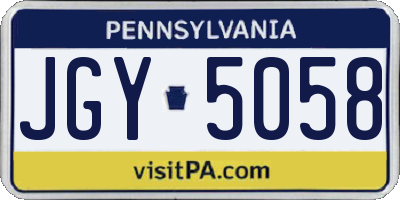 PA license plate JGY5058