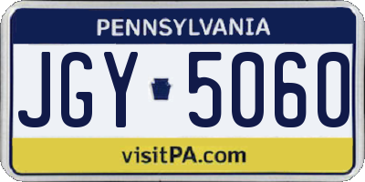 PA license plate JGY5060