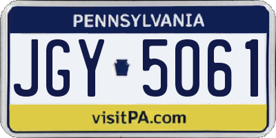 PA license plate JGY5061