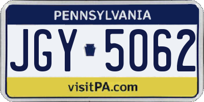 PA license plate JGY5062
