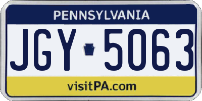 PA license plate JGY5063