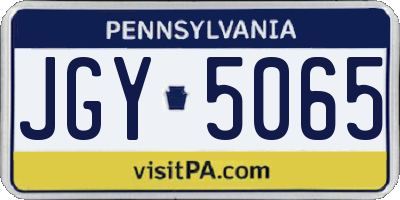 PA license plate JGY5065