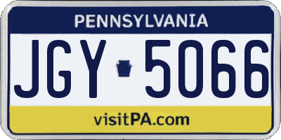 PA license plate JGY5066