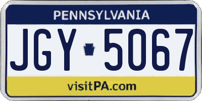 PA license plate JGY5067