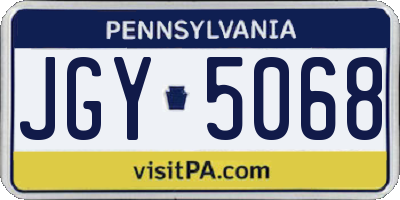 PA license plate JGY5068