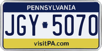 PA license plate JGY5070