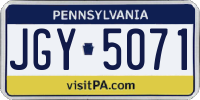 PA license plate JGY5071