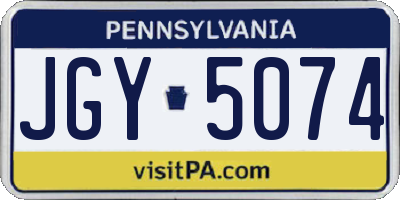 PA license plate JGY5074