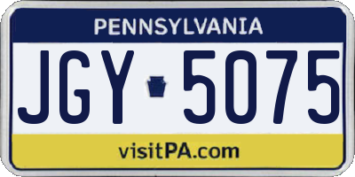 PA license plate JGY5075