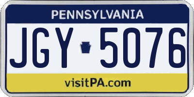 PA license plate JGY5076