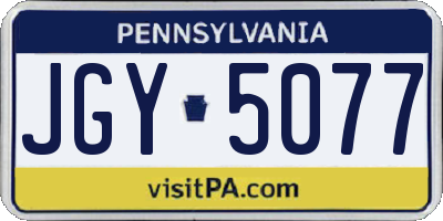 PA license plate JGY5077
