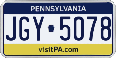 PA license plate JGY5078
