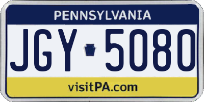 PA license plate JGY5080