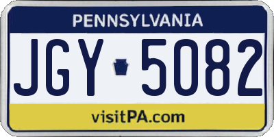 PA license plate JGY5082