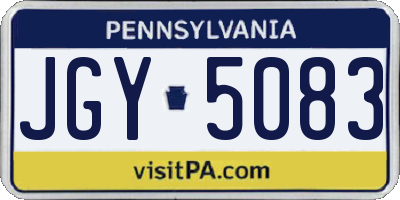 PA license plate JGY5083