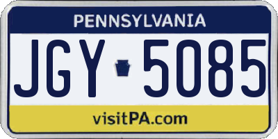 PA license plate JGY5085