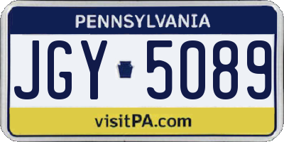 PA license plate JGY5089