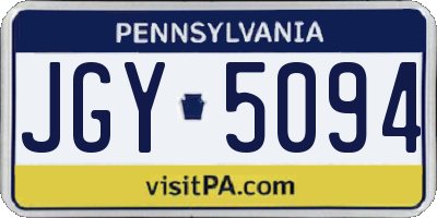 PA license plate JGY5094