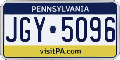 PA license plate JGY5096