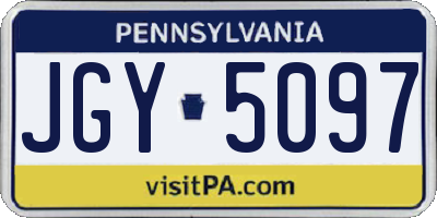 PA license plate JGY5097