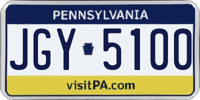 PA license plate JGY5100