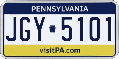 PA license plate JGY5101
