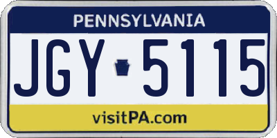 PA license plate JGY5115