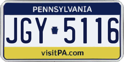 PA license plate JGY5116