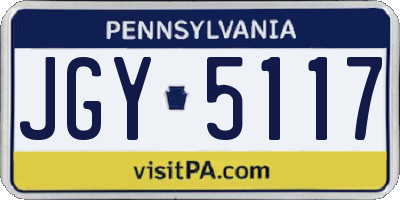 PA license plate JGY5117