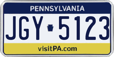 PA license plate JGY5123