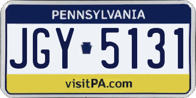 PA license plate JGY5131