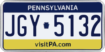 PA license plate JGY5132
