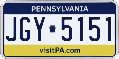 PA license plate JGY5151
