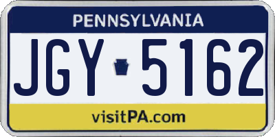 PA license plate JGY5162