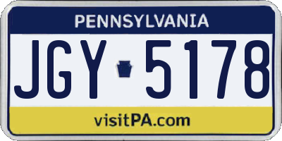 PA license plate JGY5178