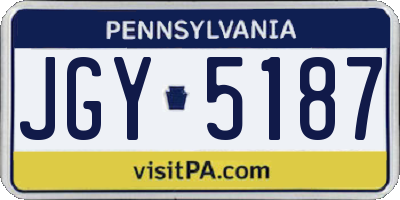 PA license plate JGY5187