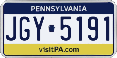 PA license plate JGY5191