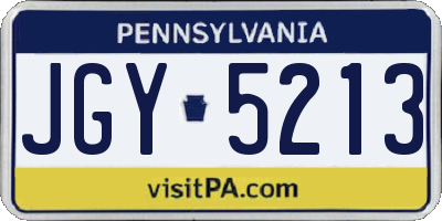 PA license plate JGY5213