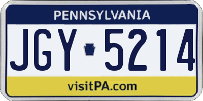 PA license plate JGY5214