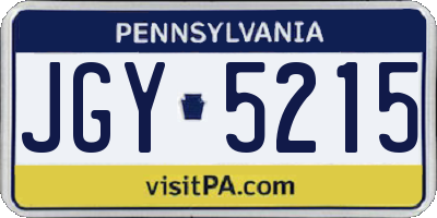 PA license plate JGY5215