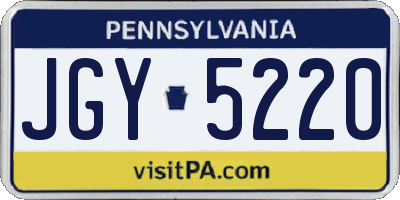 PA license plate JGY5220